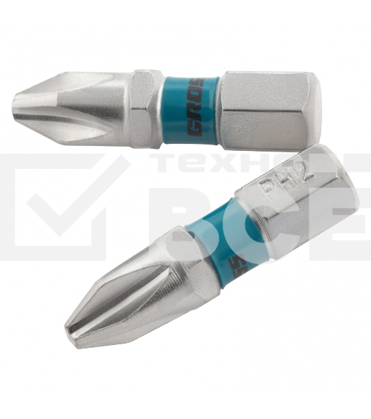Набор бит GROSS РН2x25, сталь S2, 2шт 11351
