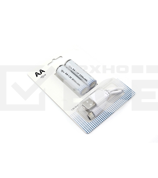 Аккумуляторная батарейка LR6 (АА) с зарядкой Type-C 2 шт.