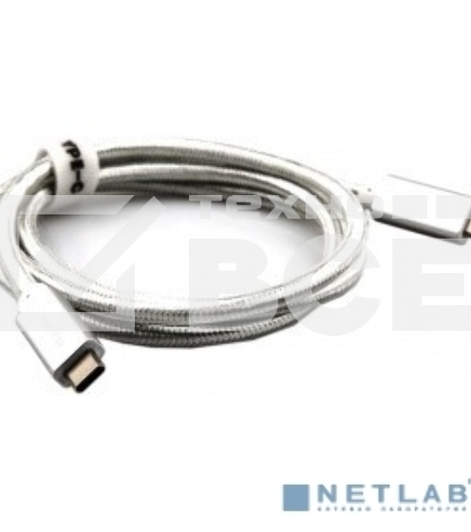Кабель USB 3.1 Type Cm -- Cm IC 5А 10Gbs длина 1M, Telecom <TC420S> серебряный