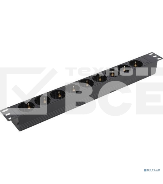 Блок розеток горизонтальный ExeGate ServerPro PDU-19H907 Al-9S-C20, 19
