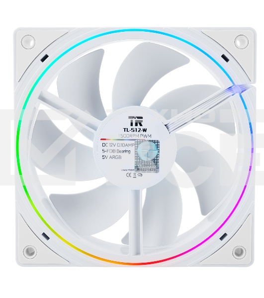 Вентилятор корпусный Thermalright TL-S12-W (120x120x25mm, 4-pin PWM, ARGB, 47.6CFM, 23.2dBA, 1500RPM, White)