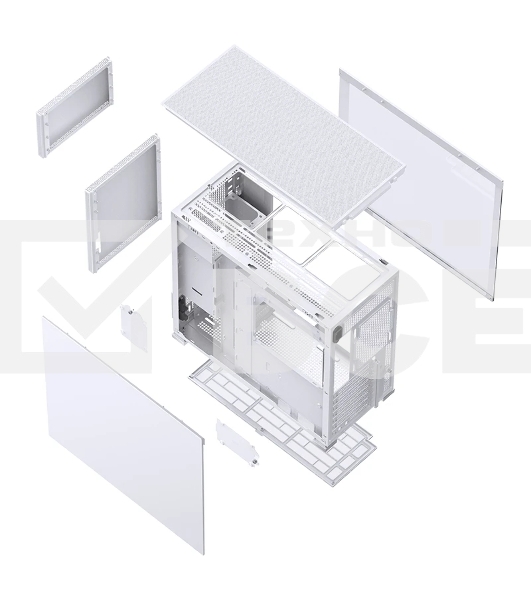 Корпус без блока питания Case JONSBO D41 STD, Midi-Tower, TG, no fan, 1xUSB-A 3.2 + 1xUSB-C 3.2, ATX, mATX White