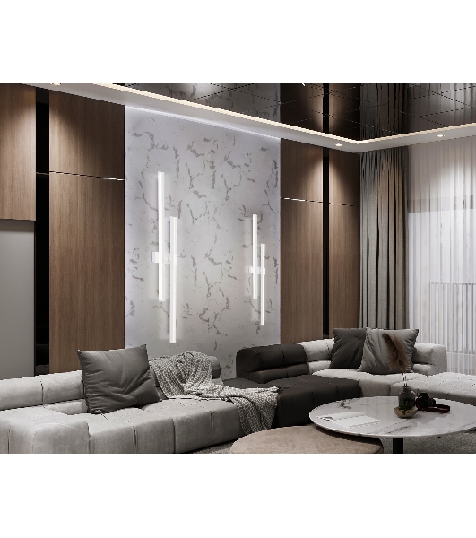 Настенный светодиодный светильник Ambrella light FL6161 WH белый 28W 3000K-6400K 810*120*65