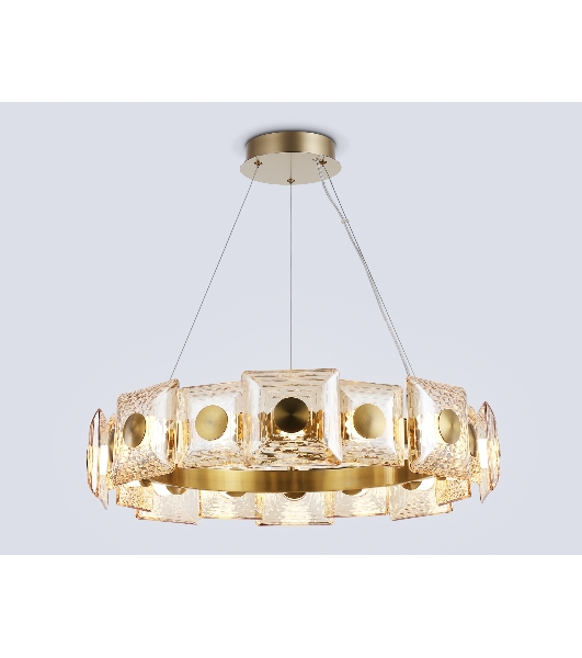 Светильник Ambrella light LH31027 BS/TI латунь/янтарь 72W 3000K D700*150