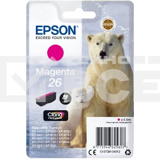 Картридж струйный Epson (C13T26134012/C13T26134010) пурпурный для Epson XP-70(300стр.)