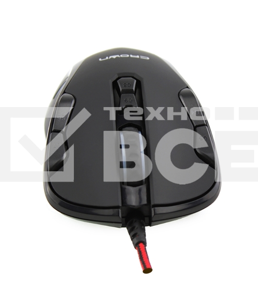 Мышь проводная Crown Gaming CMXG-804 черный, 2000 dpi, USB, кнопки - 9