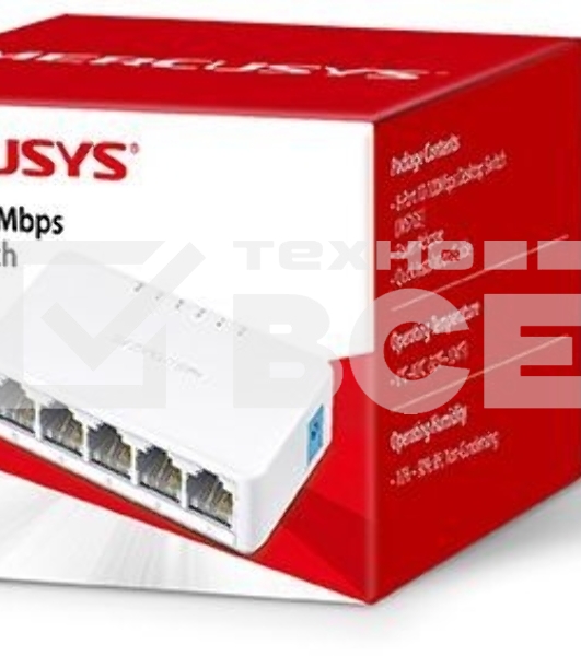 Коммутатор Mercusys MS105, 5 портов Ethernet 100 Мбит/с