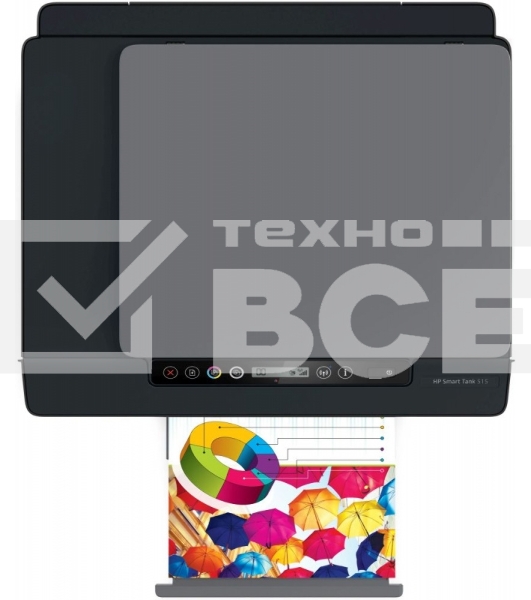 МФУ cтруйный HP Smart Tank 515 AiO (1TJ09A), A4, цветной, печ. до 22 стр/мин. (ч/б) до 16 стр/мин. (цвет), скан. до 5 стр/мин. (ч/б) 3 стр/мин. (цвет), 1200 x 1200 dpi, USB, Wi-Fi, BlueTooth, Air Print, Mopria