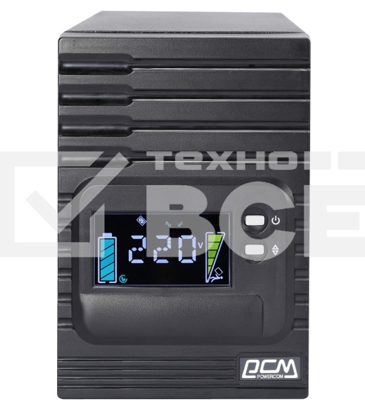 Источник бесперебойного питания Powercom Smart King Pro+ SPT-1000-II LCD 800Вт 1000ВА черный