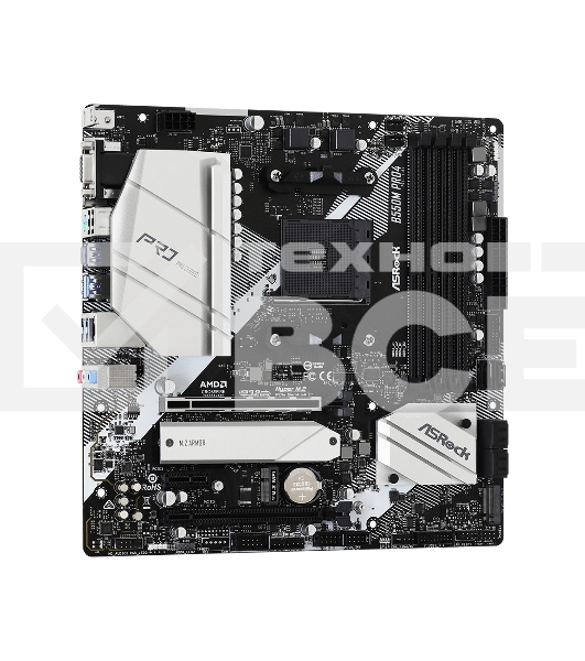 Материнская плата ASRock B550M Pro4, AM4, AMD B550, 4xDDR4, 6xSATA, 2xM.2, 1xPCI-E 3.0 x16, 1xPCI-E 4.0 x16, 1xDisplayPort, 1xHDMI, 1xVGA, 1x 1Gb LAN, 3x3.5 мм, 7.1, Micro-ATX