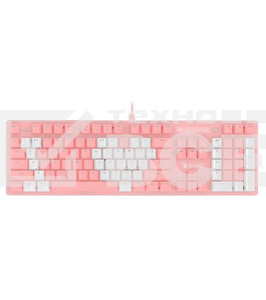 Клавиатура A4Tech Bloody B800 Dual Color проводная USB розовый/белый