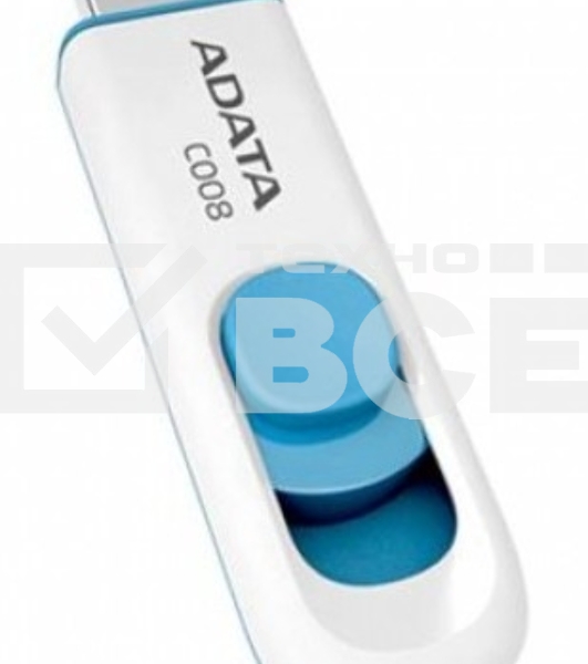 Флэш диск ADATA Flash Drive 64Gb С008 AC008-64G-RWE {USB2.0, White}