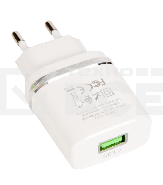 Сетевое ЗУ QC 3.0 HOCO HC-16262 C12Q 1 USB Выход: 5V_9V_12V, 18W белый