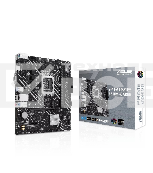Материнская плата ASUS PRIME H610M-K ARGB, LGA1700, Intel H610, 2xDDR5, 4xSATA, 1xM.2, 1xPCIe 4.0 x16, 1xPCIe 3.0 x1, 1xVGA, 1xHDMI, 1x1Gb LAN, 2xUSB-A 5Gbps, 4xUSB-A 2.0, 3x3.5 мм, 7.1, mATX