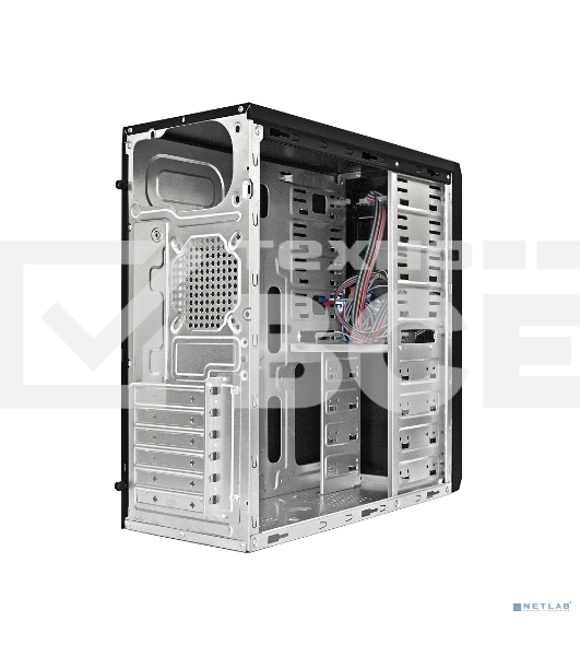 Компьютерный корпус Miditower ExeGate UN-605B Black, ATX, <UN450, 120mm>, 2*USB, Audio, замок блокировки кнопки питания