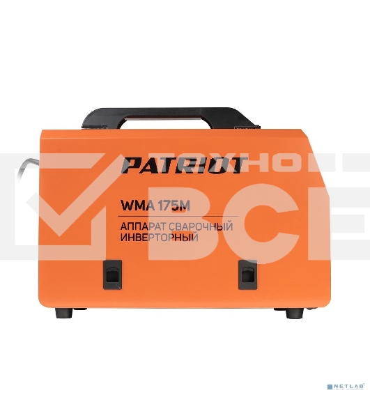 Полуавтомат сварочный инверторный PATRIOT WMA 175M MIG/MAG/MMA, полуавтоматическая сварка в среде газа (MIG/MAG) стальной и флюсовой проволокой 0.6/0.8 мм, сварка электродом (MMA) до 4мм, сварочный ток в режиме MIG: 40-170А; сварочный ток в режиме MMA: 40
