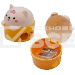 Точилка для карандашей ручная Silwerhof Cute Солнечная коллекция 2 отверстия пластик ассорти коробка, фото6