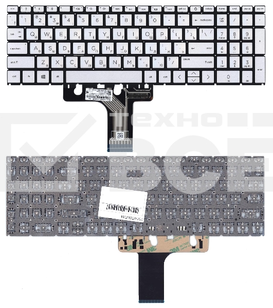 Клавиатура для ноутбука HP Pavilion 15-EG 15-EH серебристая