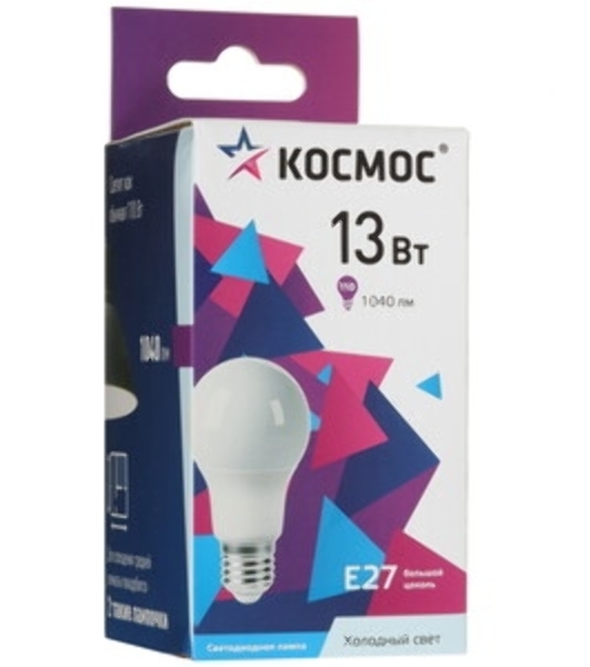 Лампа светодиодная Космос А60 13Вт Е27 6500К 220В