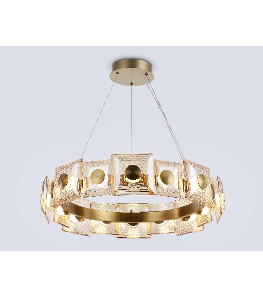 Светильник Ambrella light LH31027 BS/TI латунь/янтарь 72W 3000K D700*150