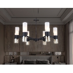Люстра Ambrella light LH55104/6 BK/FR/TI черный/белый матовый/янтарь E14*6 max 40W D650*1080, фото 1