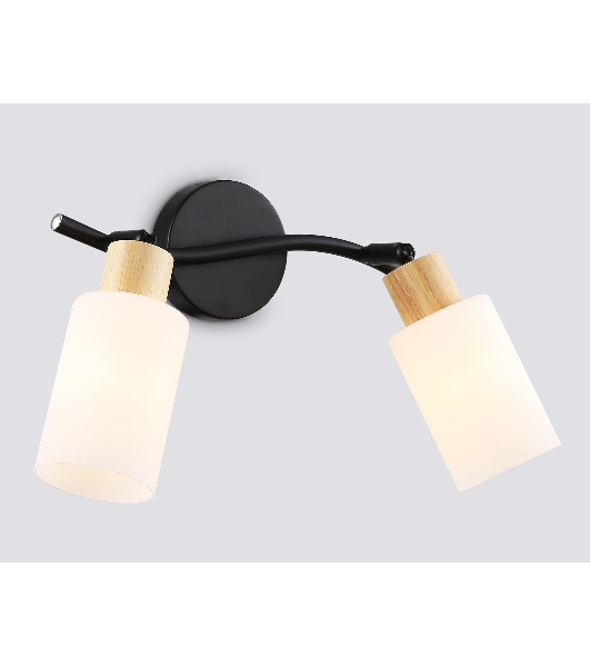 Светильник Ambrella light TR8721/2 BK/WD черный/дерево E14/2 max 60W 380*100*210