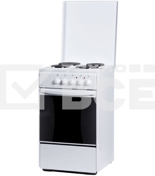 Плита электрическая FLAMA AE 1409 W белый, конфорок 4 электрических, духовка 50 л, 50 см x 85 см x 60 см