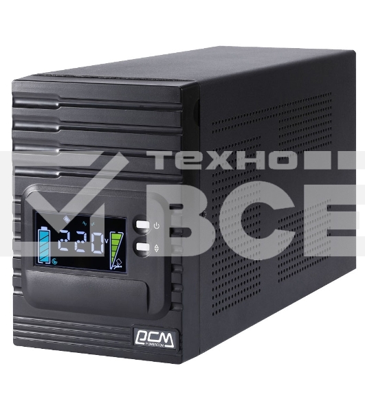 Источник бесперебойного питания Powercom Smart King Pro+ SPT-1000-II LCD 800Вт 1000ВА черный