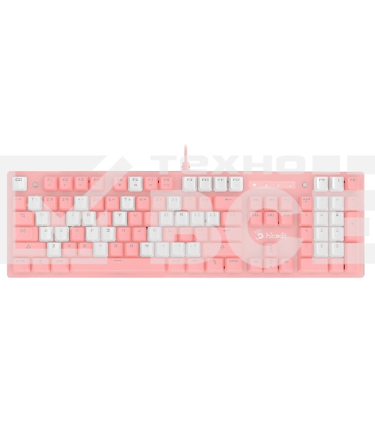 Клавиатура A4Tech Bloody B800 Dual Color проводная USB розовый/белый