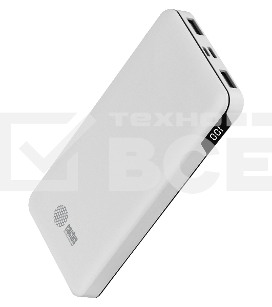 Портативный аккумулятор Cactus CS-PBFSKT-10000 10000mAh 2.1A 2xUSB белый