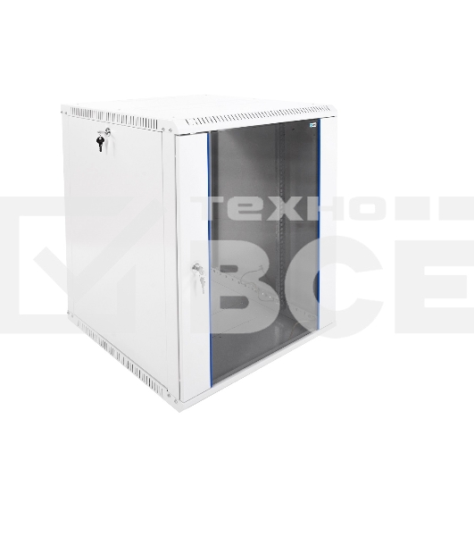 Шкаф телеком. настенный разборный 15U (600х650) дверь стекло, цвет серый RAL 7035