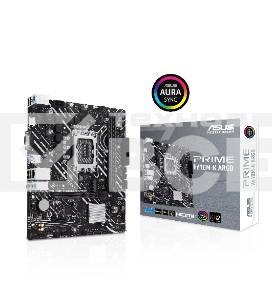 Материнская плата ASUS PRIME H610M-K ARGB, LGA1700, Intel H610, 2xDDR5, 4xSATA, 1xM.2, 1xPCIe 4.0 x16, 1xPCIe 3.0 x1, 1xVGA, 1xHDMI, 1x1Gb LAN, 2xUSB-A 5Gbps, 4xUSB-A 2.0, 3x3.5 мм, 7.1, mATX