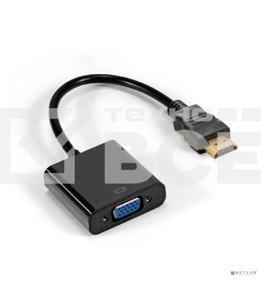 Кабель-переходник HDMI-VGA ExeGate EX-HDMIM-VGAF-0.2 (19M/15F, 0,2м)