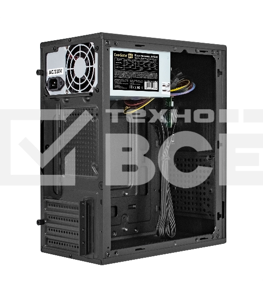 Компьютерный корпус Minitower ExeGate BAA-303M-AA500 (mATX, БП AA500 с вент. 8см, 2*USB, HD Audio, черный)