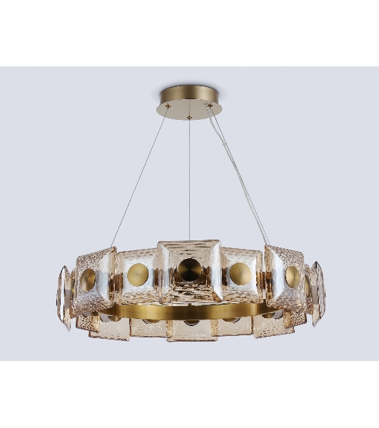 Светильник Ambrella light LH31027 BS/TI латунь/янтарь 72W 3000K D700*150
