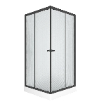 Душевой уголок BAU Stil Hit Black с поддоном 100x100х195, рифленое закаленное стекло, черный профиль, фото 1