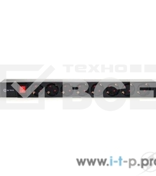 Аксессуар 5bites Блок розеток PDU819P-01 8S, PVC, SWITCH, 1U, 19', 2Mx3Gx1.5MM2, VDE