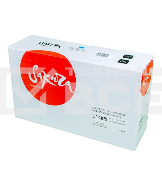 Картридж Sakura CLTC407S для Samsung CLP-320/325, CLX-3185, синий, 1000 к.