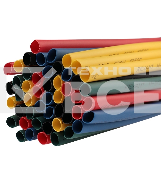 Термоусаживаемые трубки Rexant 5,0/2,5 мм, набор пять цветов, упаковка 50 шт. по 1 м