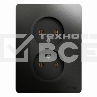 Розетка 2-м СП Glossa 16А IP20 без заземл. в сборе антрацит SchE GSL000720