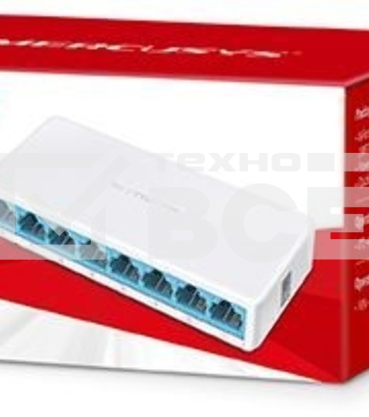 Коммутатор Mercusys MS108, 8 портов Ethernet 100 Мбит/с