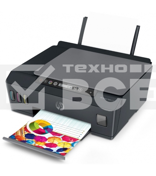 МФУ cтруйный HP Smart Tank 515 AiO (1TJ09A), A4, цветной, печ. до 22 стр/мин. (ч/б) до 16 стр/мин. (цвет), скан. до 5 стр/мин. (ч/б) 3 стр/мин. (цвет), 1200 x 1200 dpi, USB, Wi-Fi, BlueTooth, Air Print, Mopria