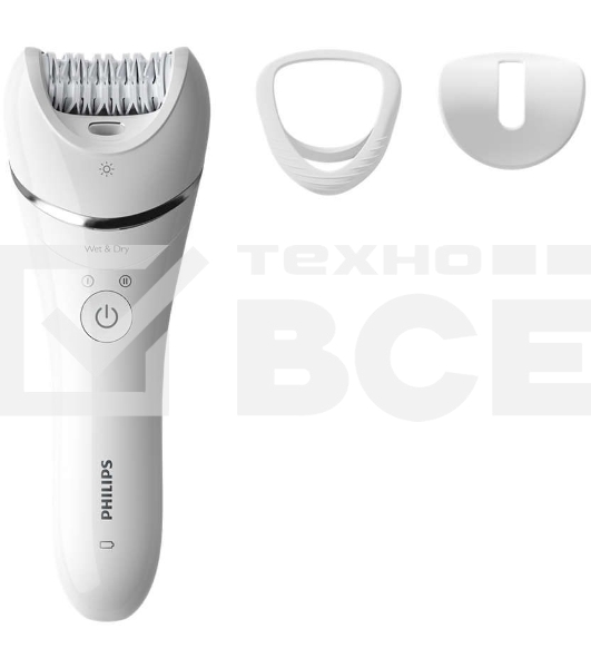 Эпилятор Philips 2 скорости, широкая головка, Wet&Dry, беспроводной