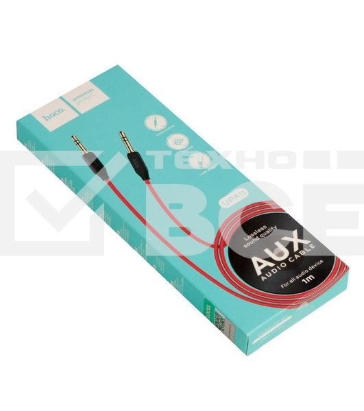 Аудио кабель/3.5 mm jack - 3.5 mm jack/ HOCO HC-79309 UPA11/ 1m/ позолоченные контакты/ Red AUX
