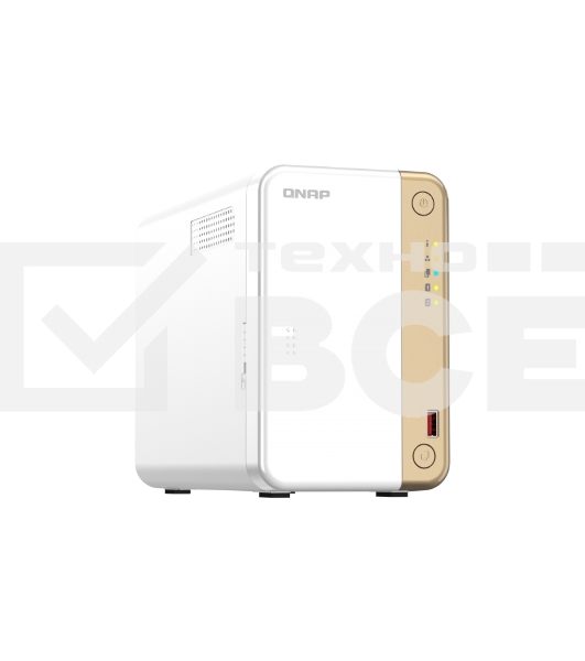 Сетевое хранилище channel QNAP TS-262-4G NAS 2 HDD trays, 2 x M.2 NVMe PCIe Gen 3 x1, 2-core Intel Celeron N4505  2.9 GHz, 4 GB RAM (4GB max), 1x2.5 Gigabit Ethernet , Slot PCIe Gen 3 x2, 2 USB 3.2 Gen 2 (10Gbps) Port, 2xUSB USB 2.0 port, 1xHDMI 2.0