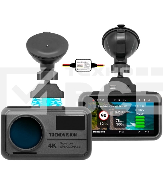 Видеорегистратор с радар-детектором TrendVision Hybrid Signature Real 4K Max GPS ГЛОНАСС черный