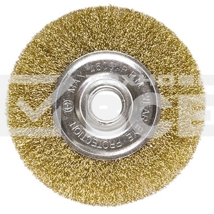 Щетка Matrix для УШМ, 150 мм, посадка 22,2 мм, плоская, латунированная витая проволока