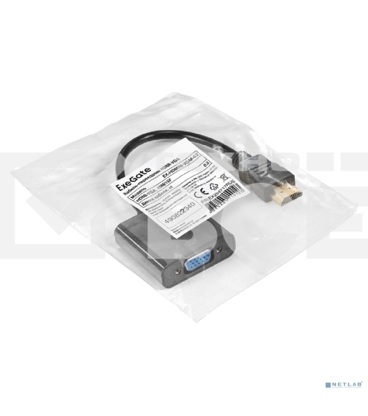 Кабель-переходник HDMI-VGA ExeGate EX-HDMIM-VGAF-0.2 (19M/15F, 0,2м)