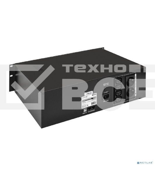 Источник бесперебойного питания ExeGate EX293056RUS ServerRM UNL-1500.LCD.AVR.2SH.4C13.RJ.USB.3U <1500VA/900W, LCD, AVR, 2*Schuko+4*C13, RJ45/11, USB, 3U, установка в стойку, Black>