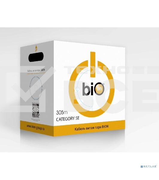 Кабель витая пара Bion BCL-F5451-301 F/UTP, кат.5e, 4x2x0,51мм AWG 24, CCA, одножильный, PE, для внешней прокладки, 305м, черный
